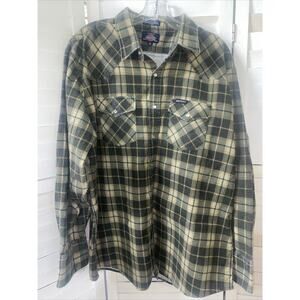 Dickies Shirt Men’s Pearl Snap Plaid Flannel Outdoor Hike Camp Fish Sz X-Large